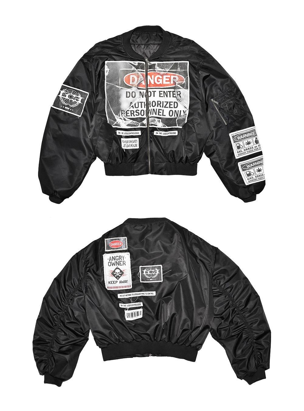 ジャケット・アウター LCE Bomber Jacket with Warning Patches U.S. Army Mens Full-Zip Khaki Bomber Jacket Featuring 4