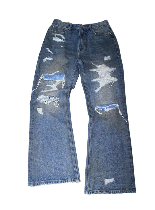 Distressed Boro Denim Jeans