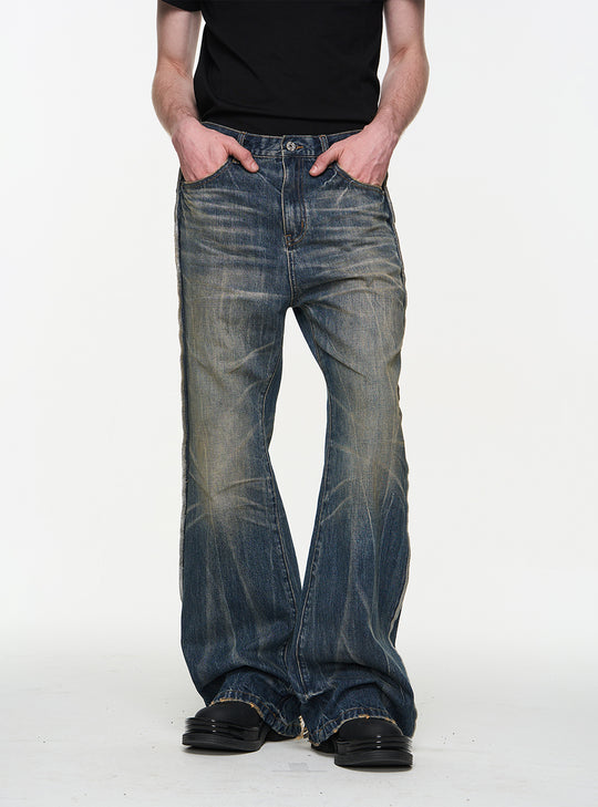 Blue Washed Bootcut Jeans