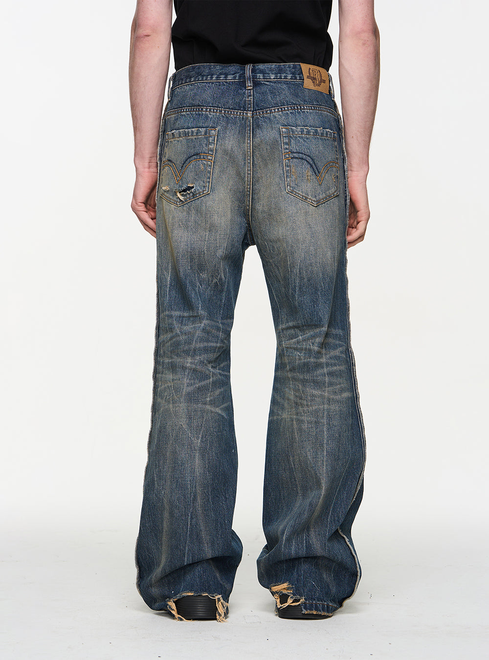 Blue Washed Bootcut Jeans