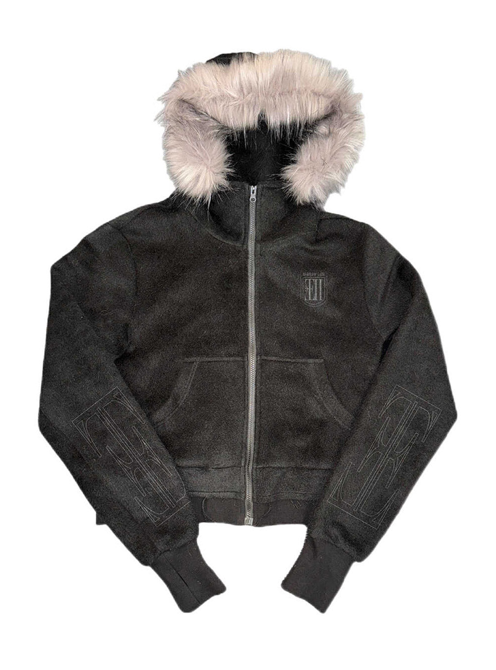 Cross Print Hooded Jacket