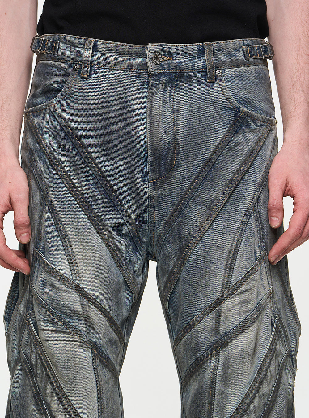 Washing Loose Distressed Denim Pants