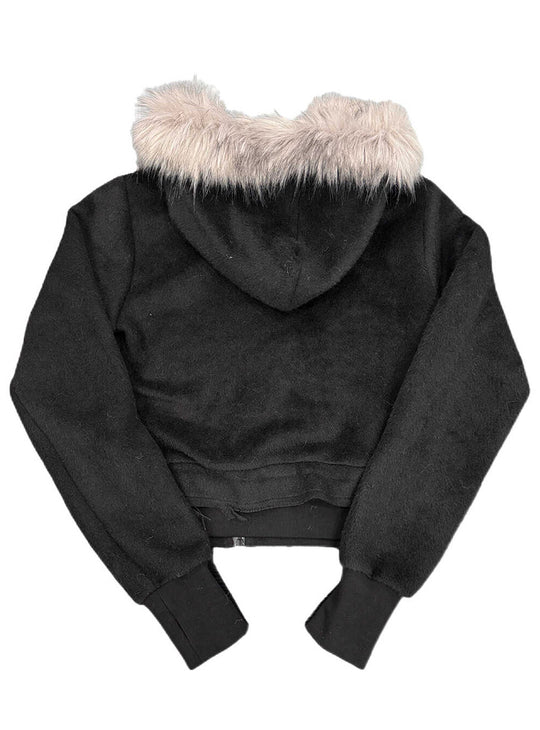 Cross Print Hooded Jacket