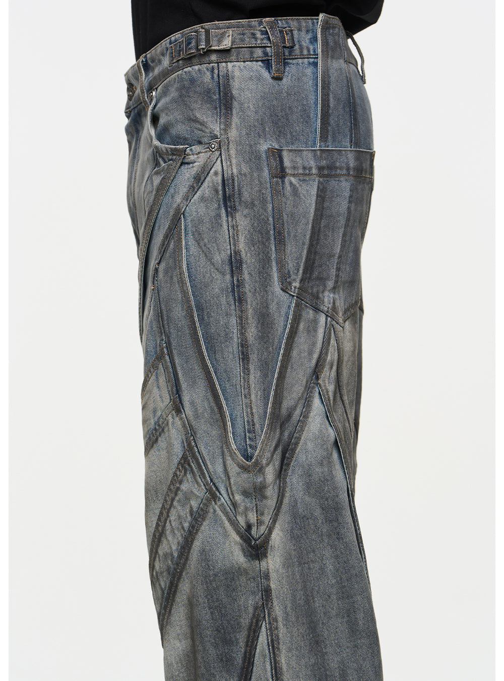 Washing Loose Distressed Denim Pants