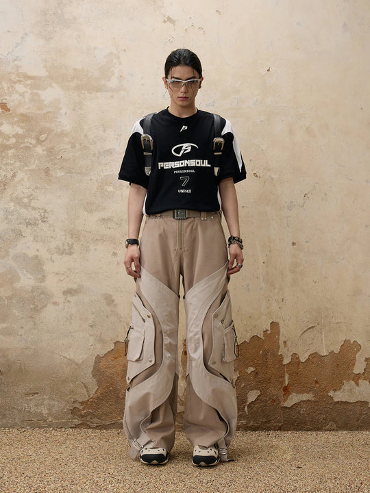 Asymmetrical Detach-Pocket Work Pants