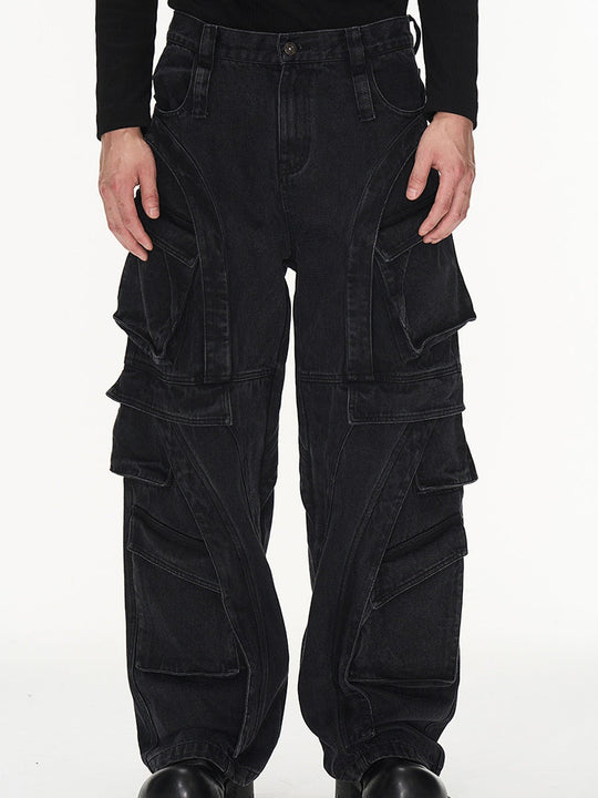 Wide Leg Multi-Pocket Pants