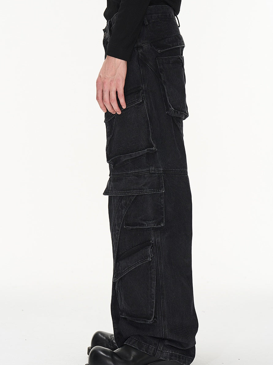 Wide Leg Multi-Pocket Pants