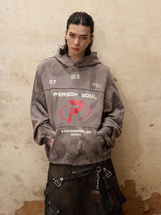 Meta-Symbol Stain Heavy Hoodie