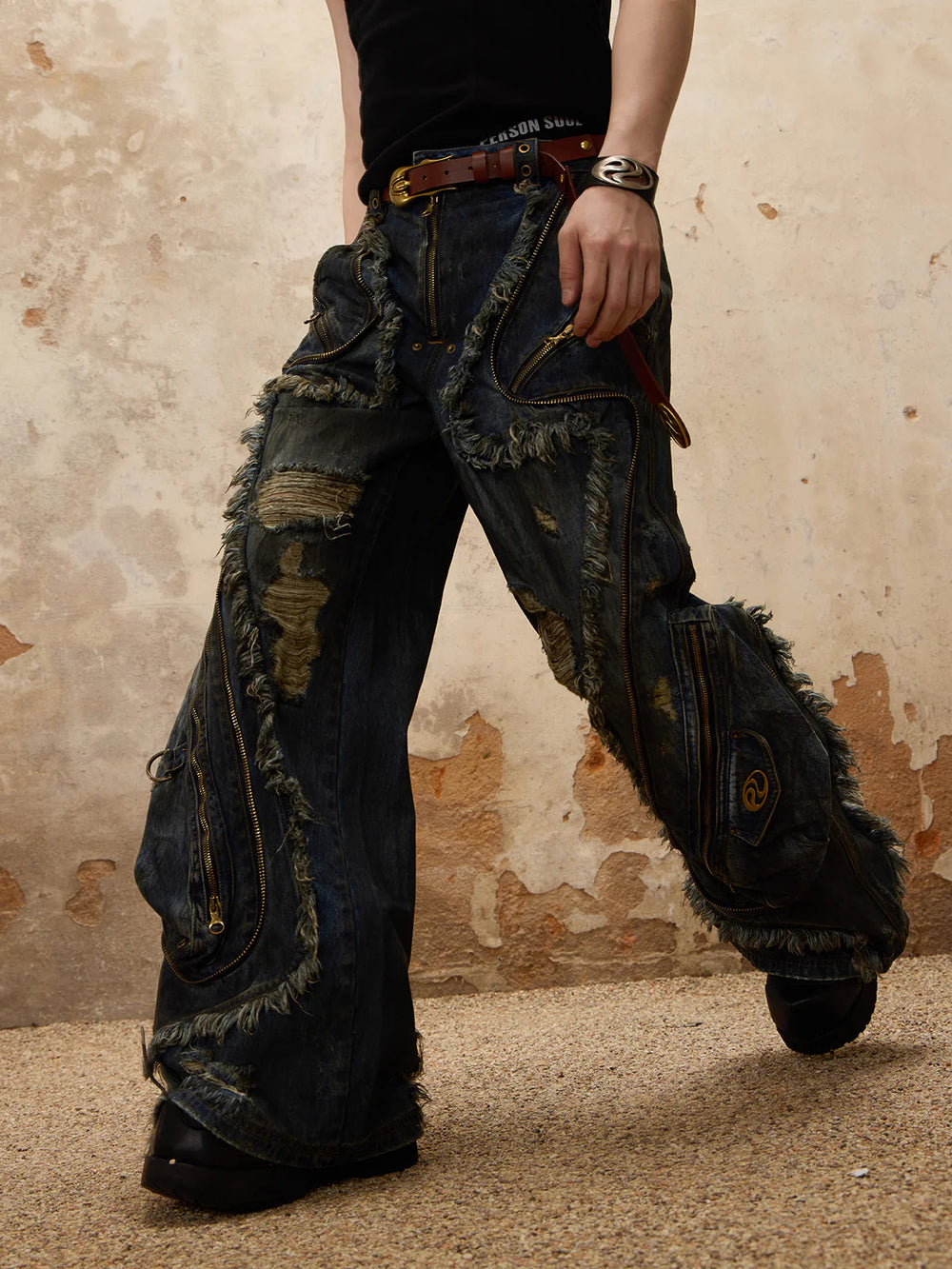 Destroyed Vintage Denim Pants