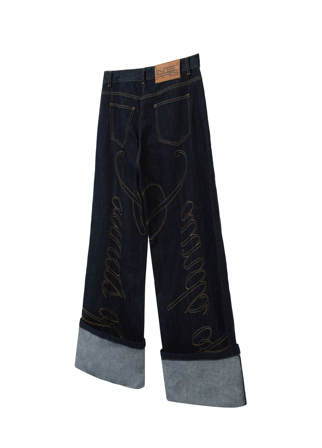 Calligraphic Wide Denim Pants