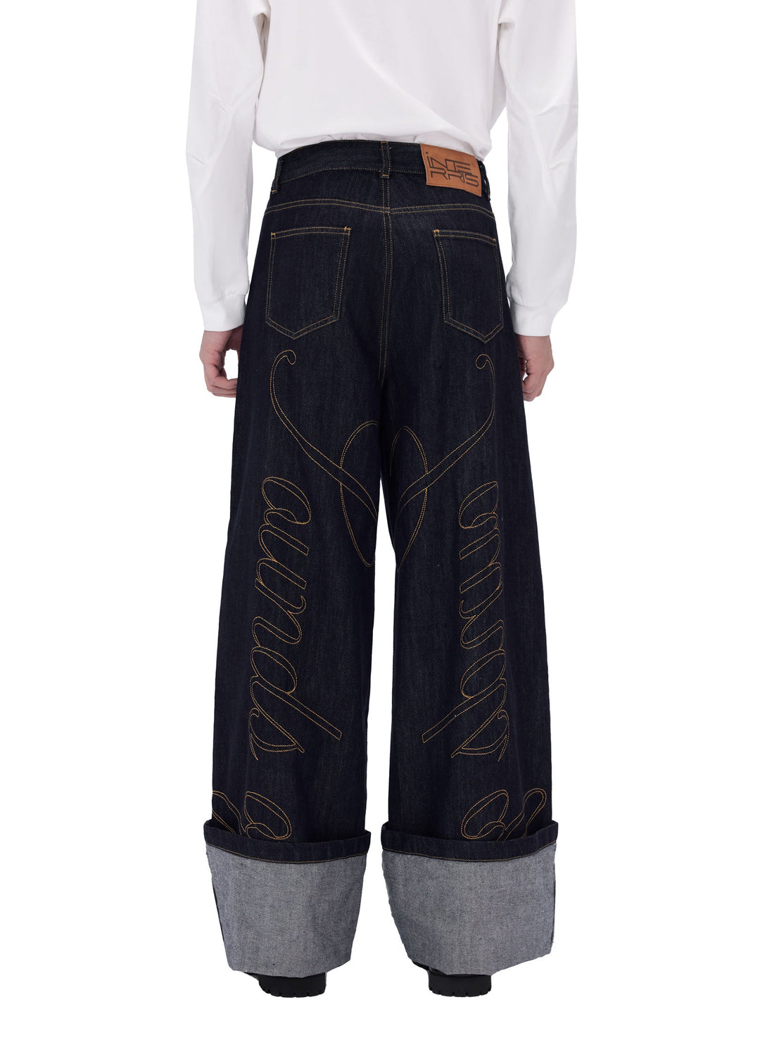 Calligraphic Wide Denim Pants