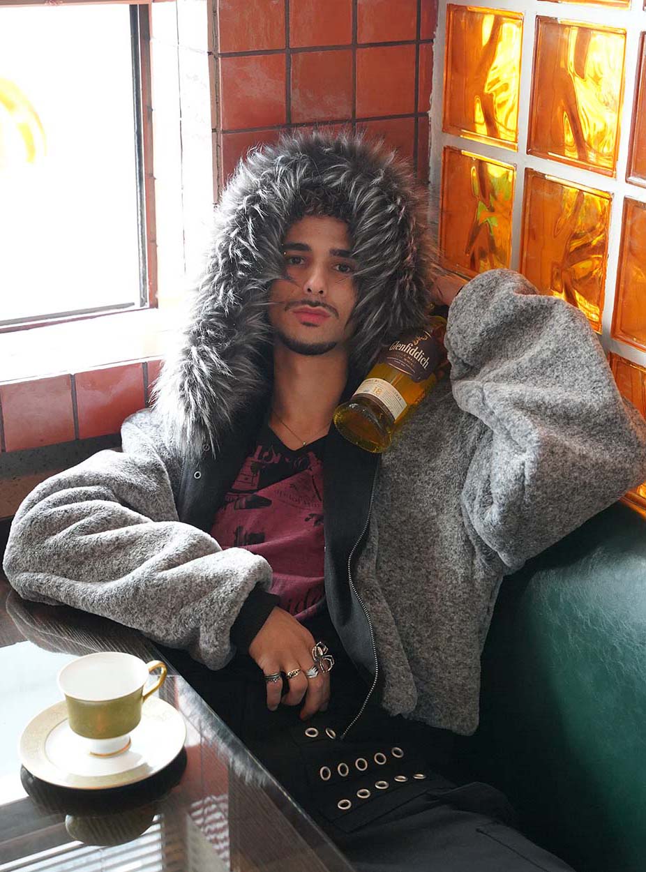 Reversible Sculpted Fur Bomber Jacket