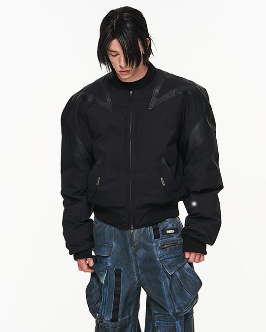 Mechanical Splice Lamb's Sleeve Bomber Coat