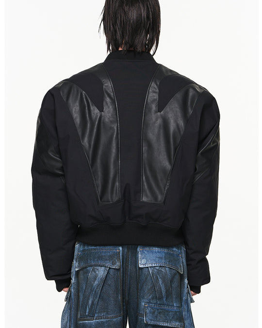 Mechanical Splice Lamb's Sleeve Bomber Coat