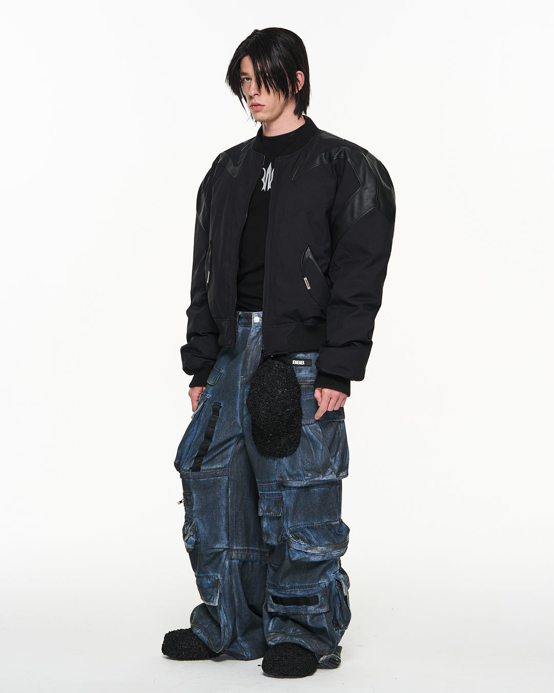 Mechanical Splice Lamb's Sleeve Bomber Coat