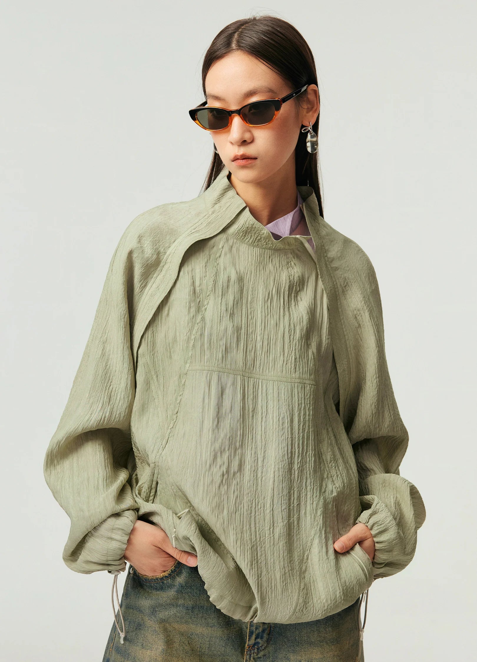 Wrinkle Pull Cord Zipper Jacket – 192Humanity