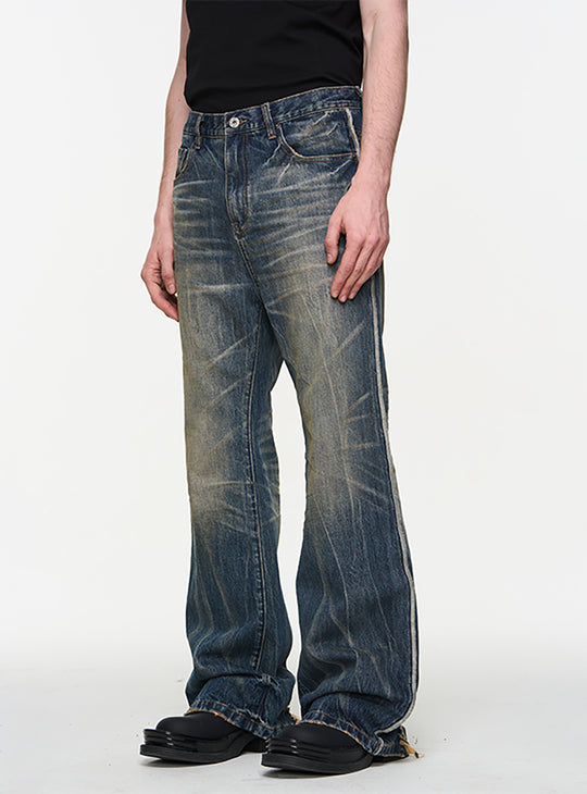 Blue Washed Bootcut Jeans