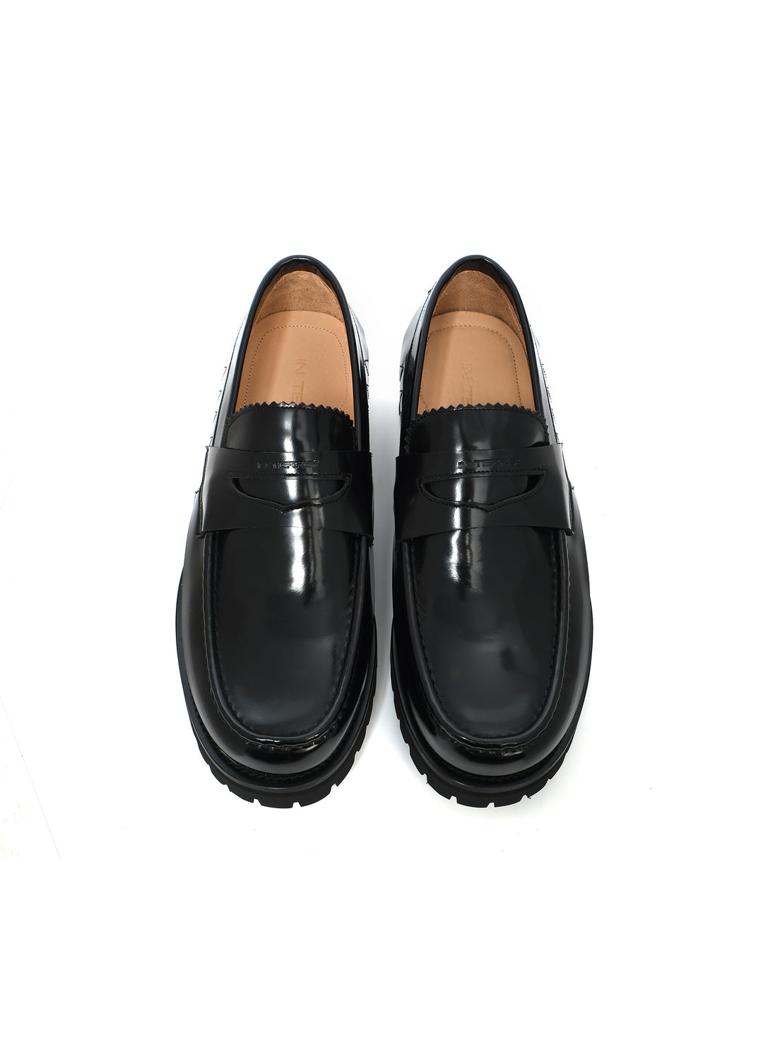 Leather with Spike Accent Loafers